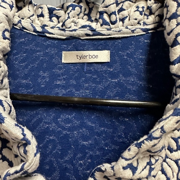 Tyler Boe Patterned Navy and White Midi Dress - Picture 2 of 3